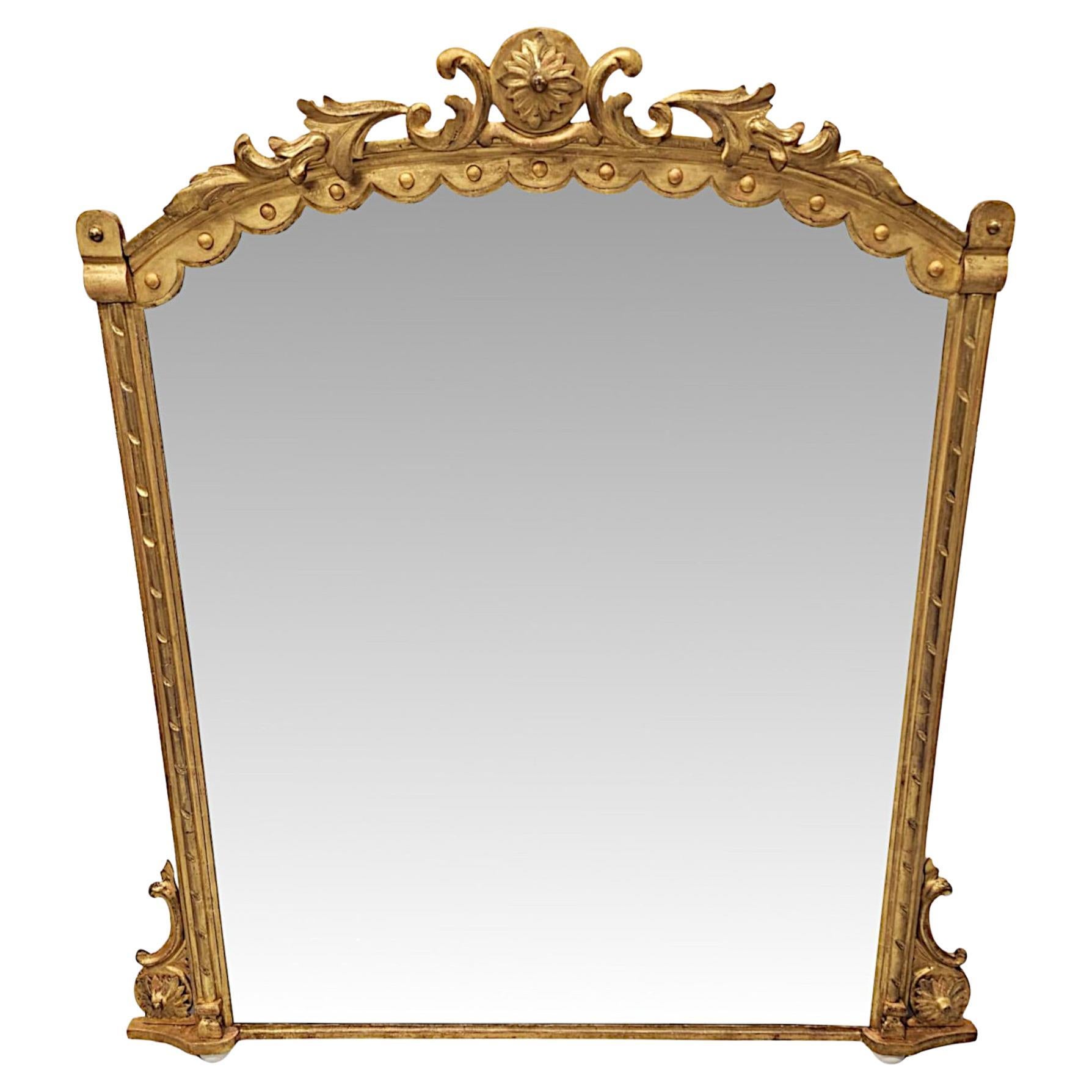 A Fabulous 19th Century Giltwood Overmantel Mirror For Sale