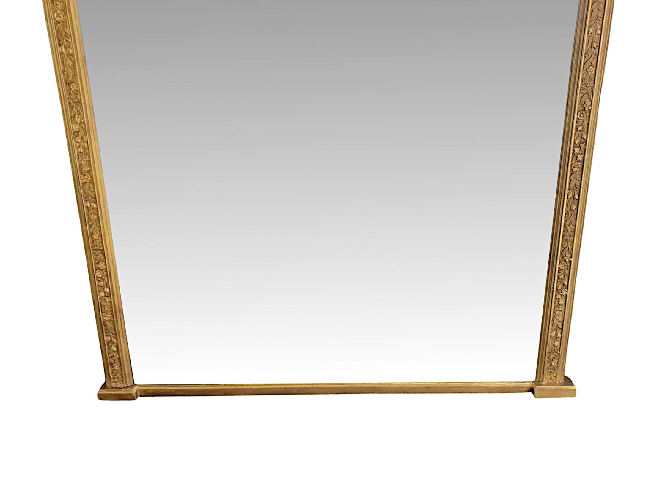 Fabulous 19th Century Giltwood Overmantle Mirror After Adams In Good Condition For Sale In Dublin, IE