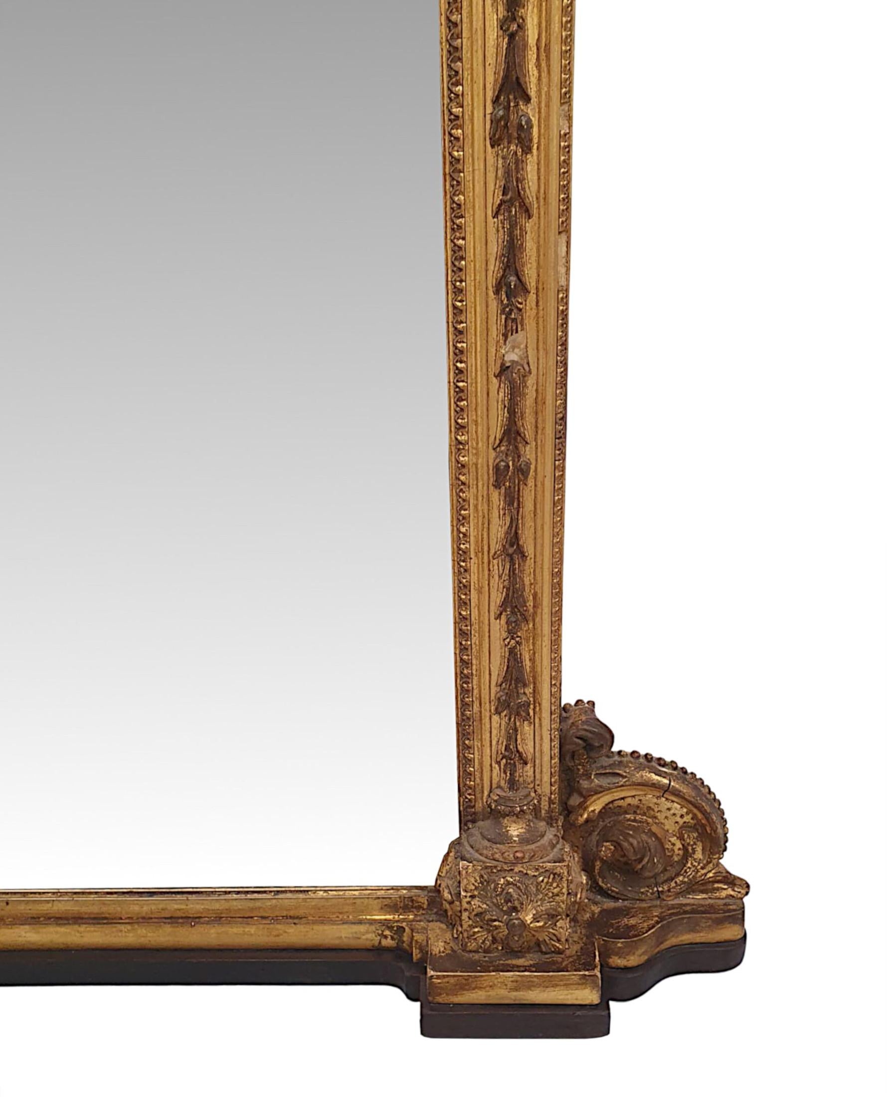 Glass A Fabulous 19th Century Giltwood Pier or Dressing Mirror For Sale