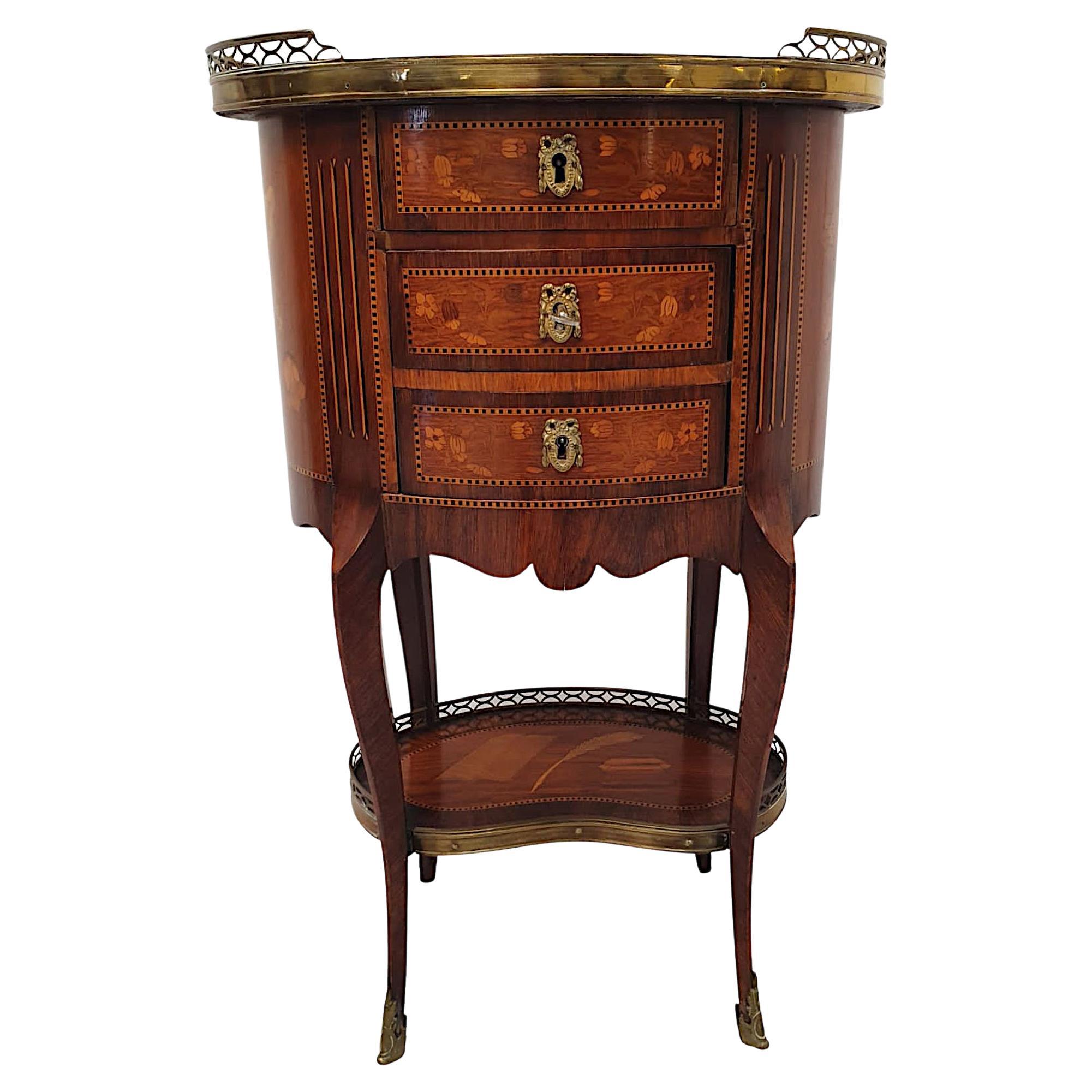 Fabulous 19th Century Inlaid Marble Top Cabinet with Ormolu Mounts For Sale