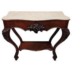 Antique A Fabulous 19th Century Marble Top Console Table
