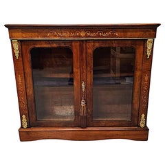 Antique A Fabulous 19th Century Ormolu Mounted Burr Walnut Two Door Cabinet