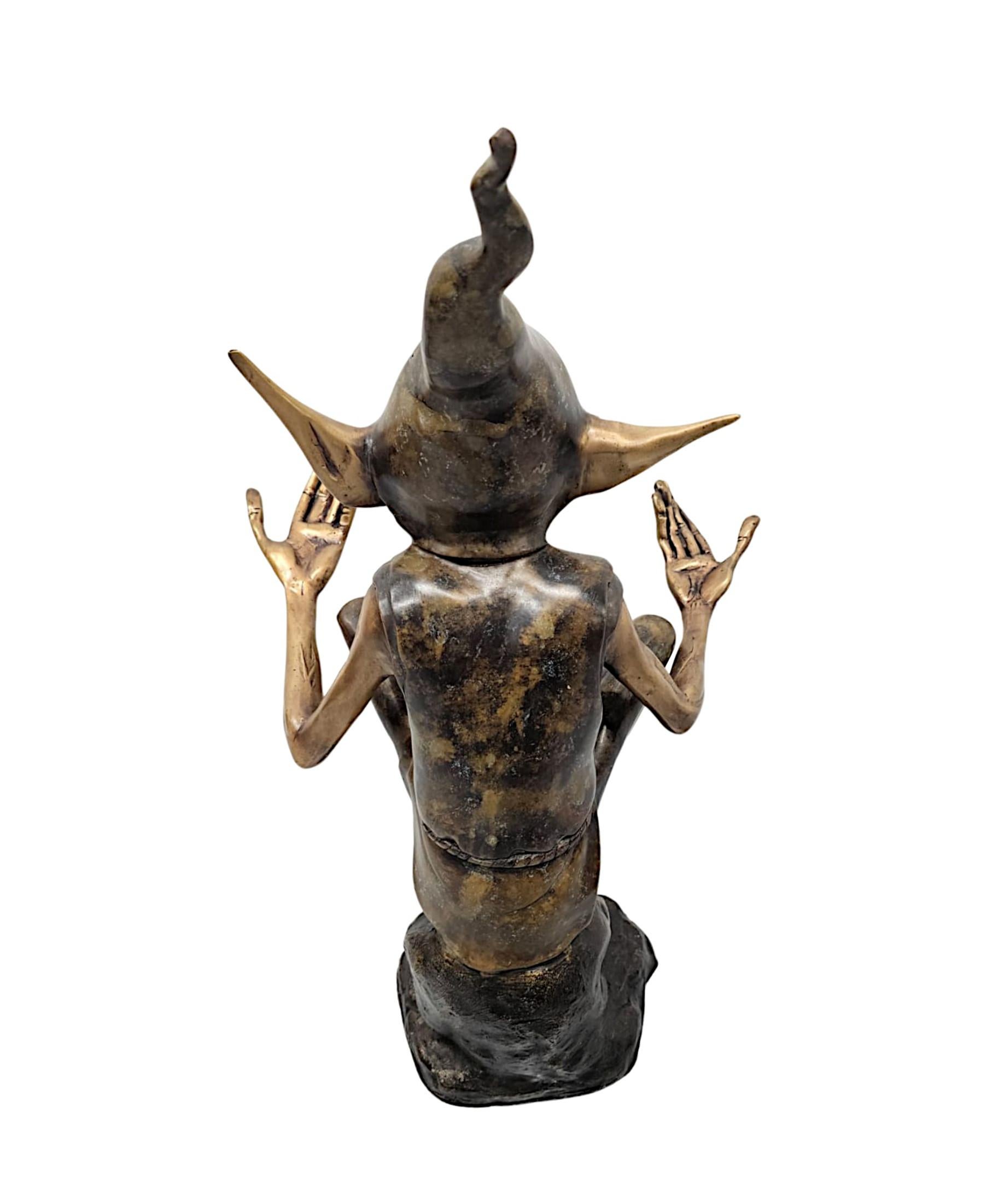 A Fabulous 20th Century Figurative Bronze Garden Statue of a Goblin For Sale 1