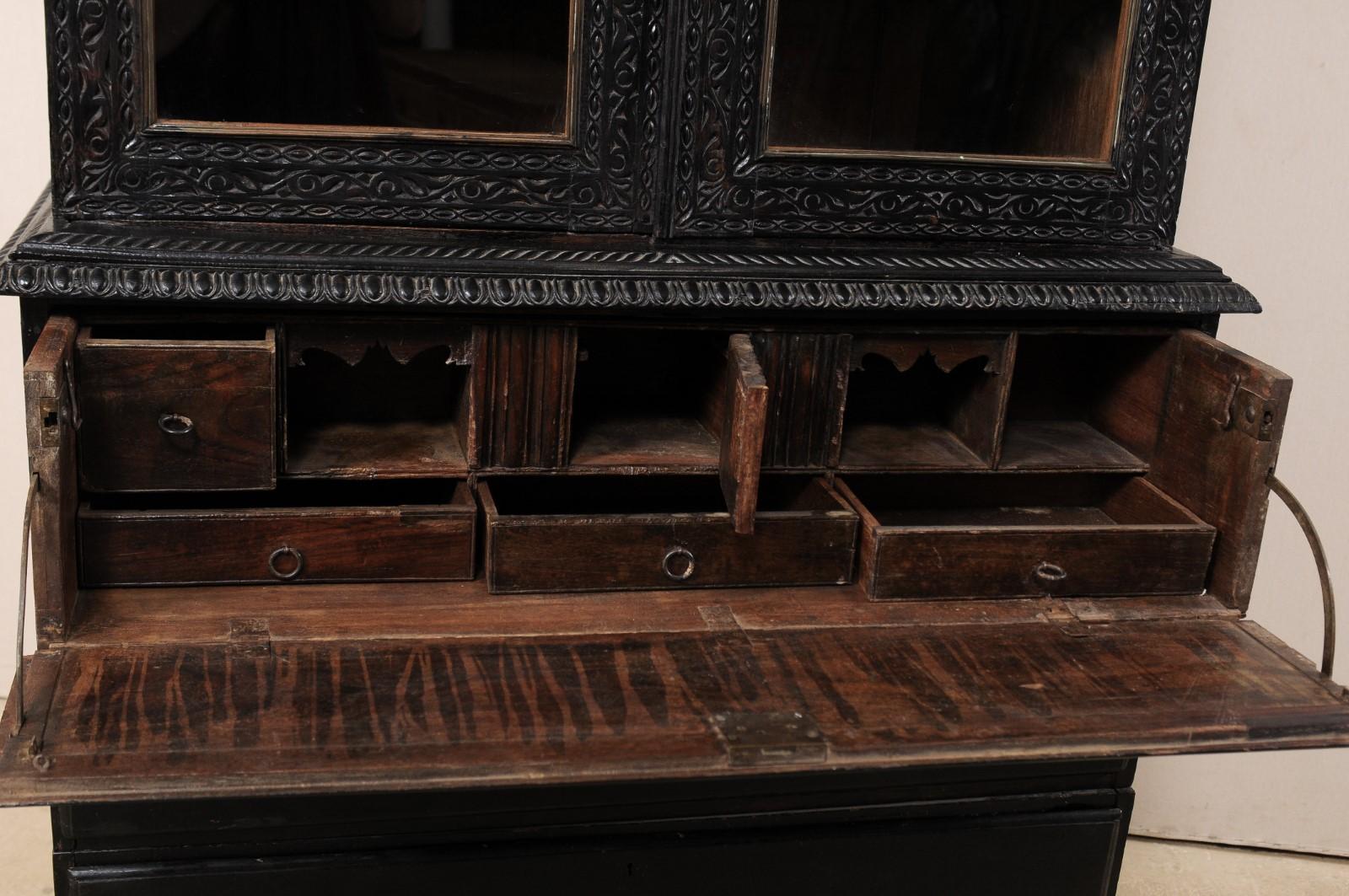Fabulous Antique British Colonial Butler's Desk 'With Secret Compartments' In Good Condition In Atlanta, GA