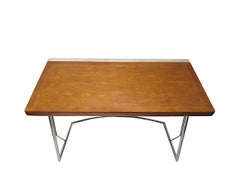 A Fabulous Art Deco Design Chrome and Walnut Desk