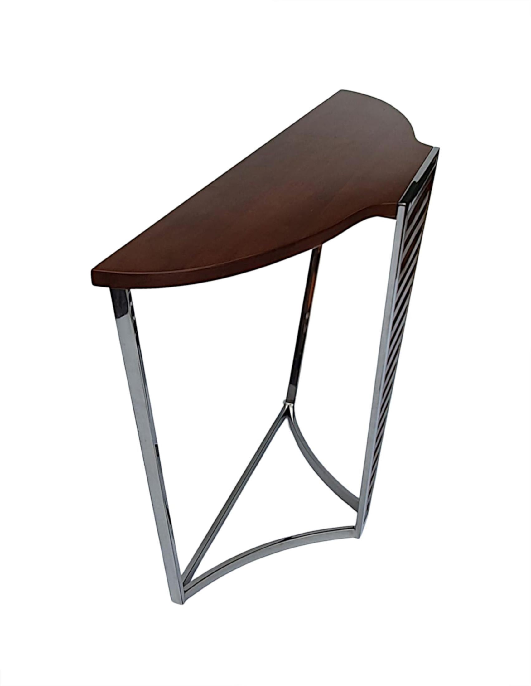 A Fabulous Art Deco Style Cherrywood and Chrome Console Table In New Condition For Sale In Dublin, IE