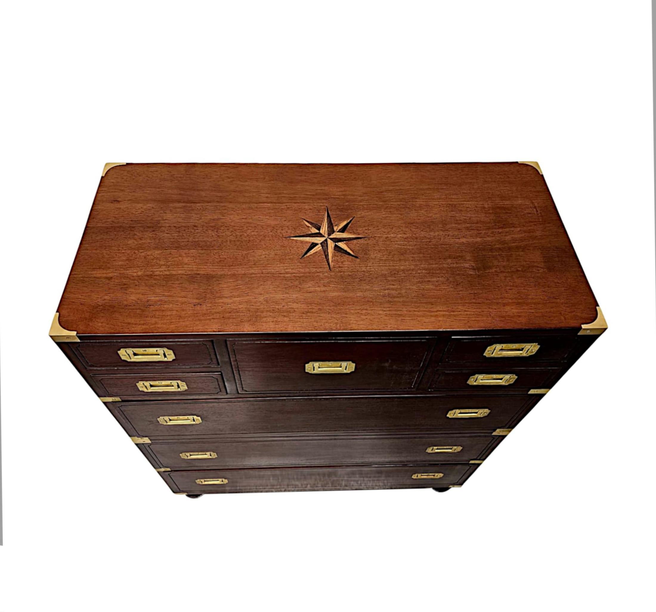Contemporary A Fabulous Chest of Drawers in the Campaign Style For Sale