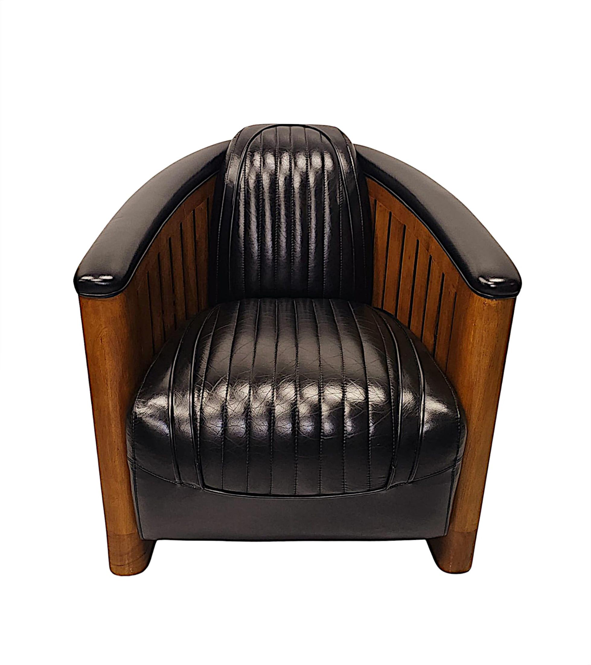 Contemporary A Fabulous Club Armchair in the Art Deco Style For Sale