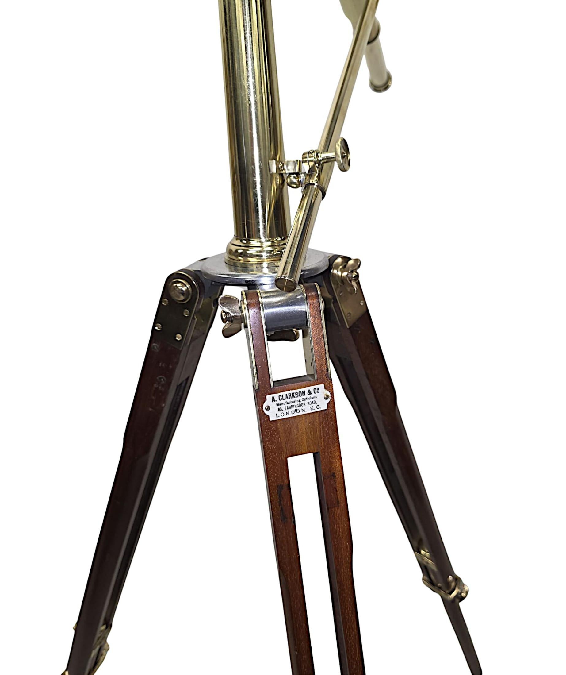 Laiton A Fabulous Early 20th Century Brass Telescope by Clarkson, London en vente