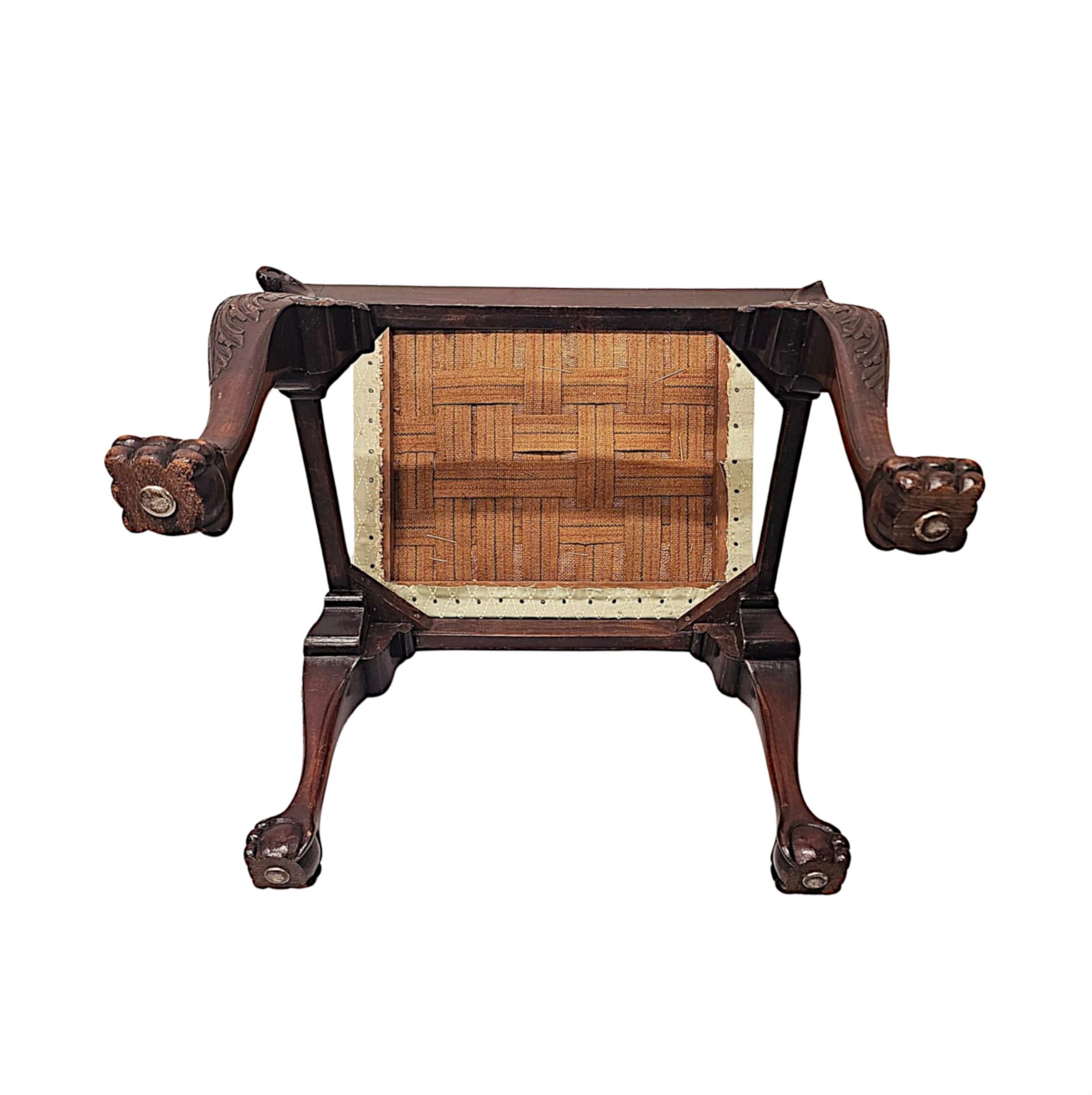 Fabuleux tabouret du début du 20e siècle dans le style irlandais géorgien en vente 5