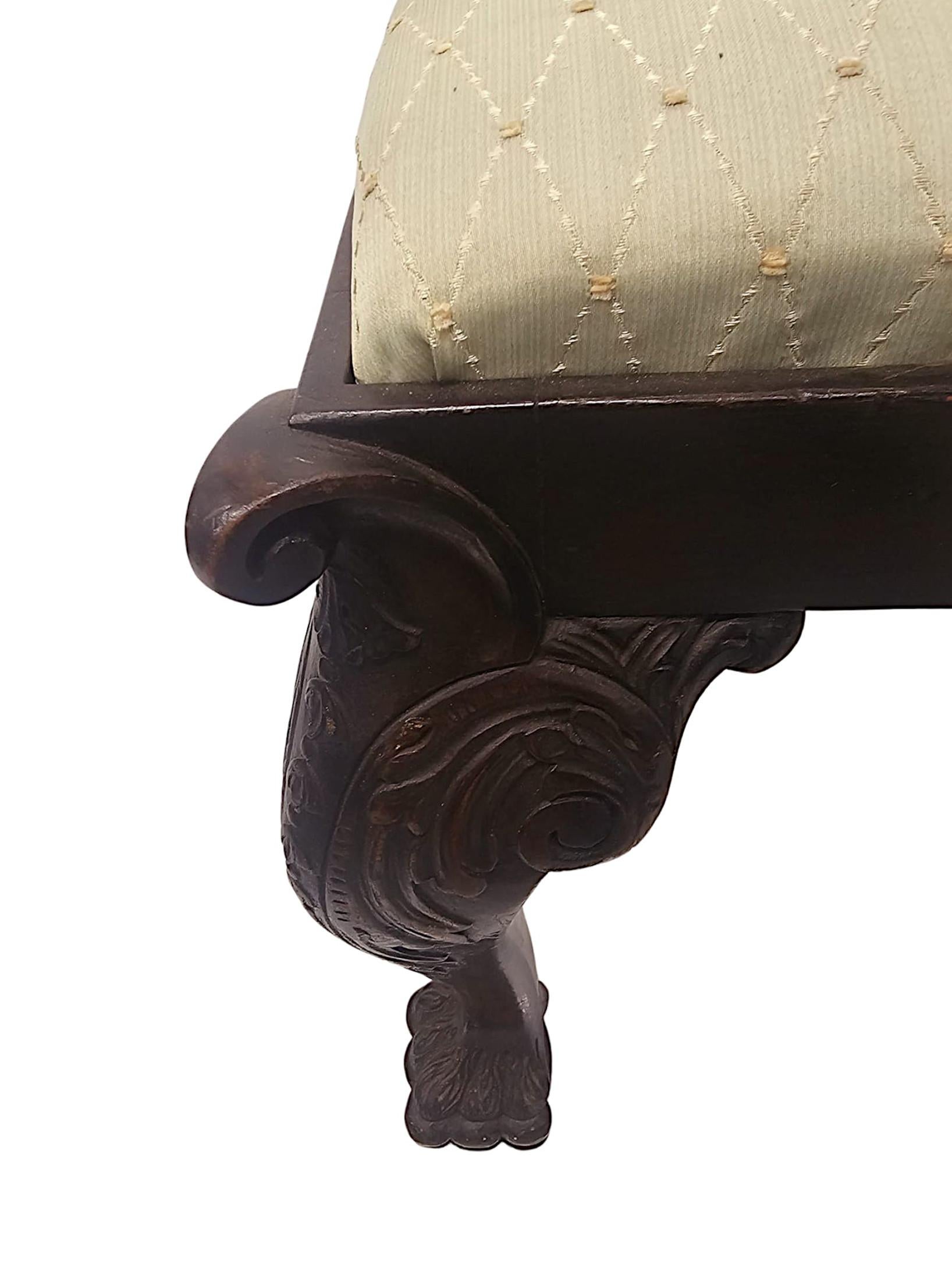 Fabuleux tabouret du début du 20e siècle dans le style irlandais géorgien en vente 1