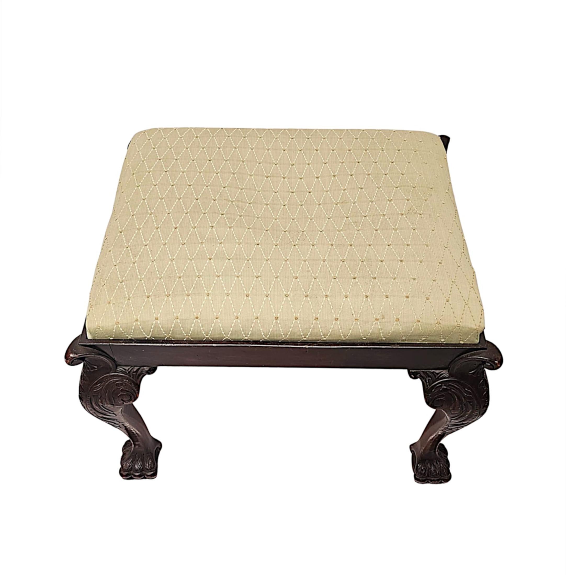 Fabuleux tabouret du début du 20e siècle dans le style irlandais géorgien en vente 2