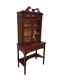 Fabulous Edwardian Inlaid Display Case or Bookcase