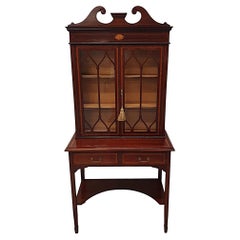 Used Fabulous Edwardian Inlaid Display Case or Bookcase