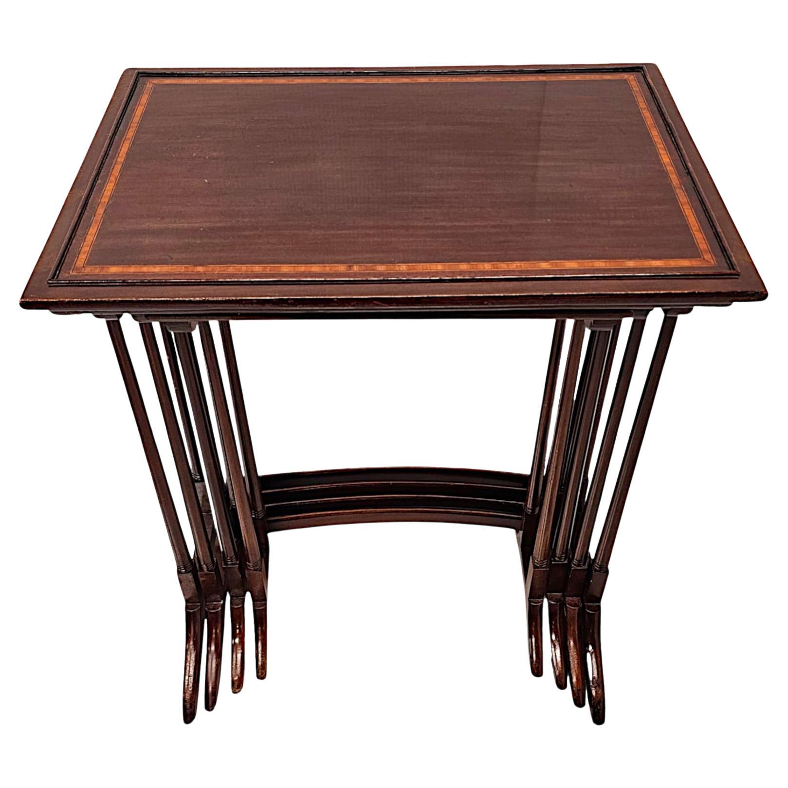 A Fabulous Edwardian Nest of Four Inlaid Tables For Sale