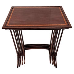 A Fabulous Edwardian Nest of Four Inlaid Tables