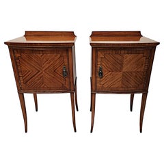Antique A Fabulous Edwardian Pair of Inlaid Satinwood Bedside Cabinets