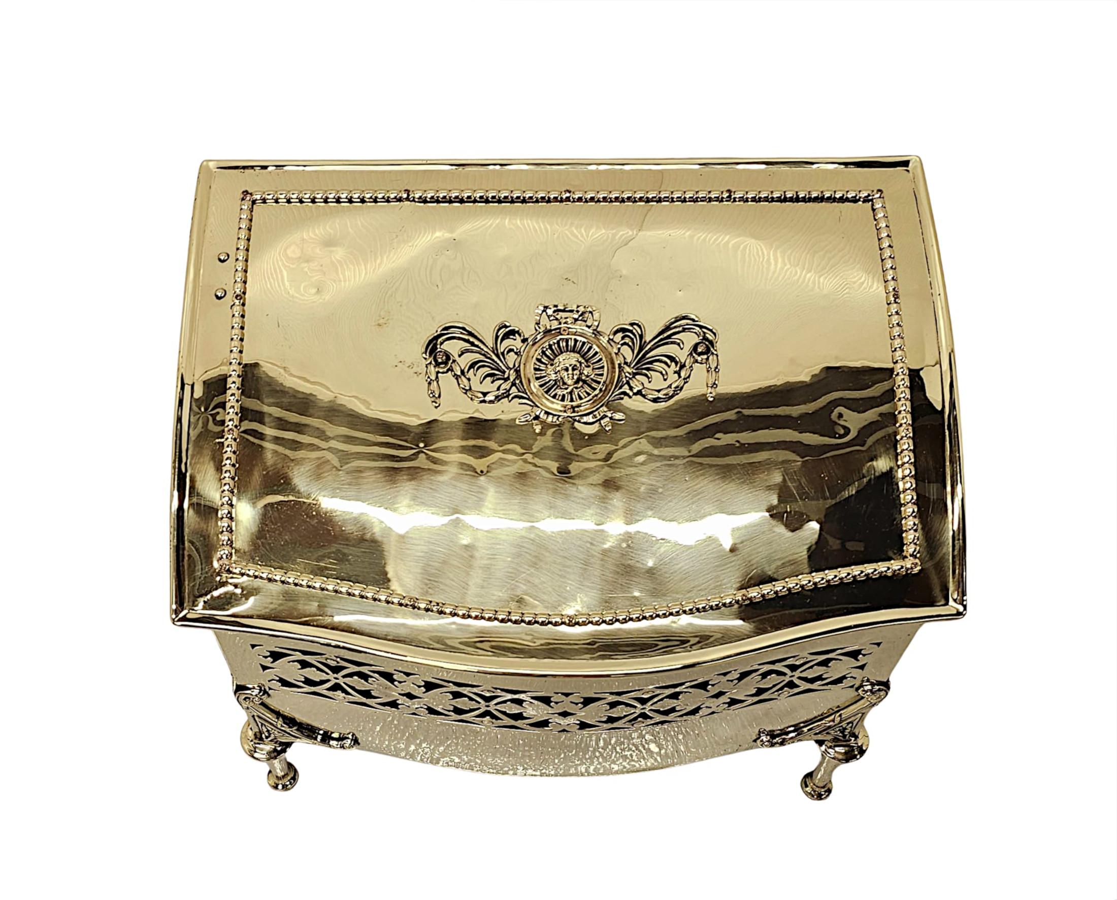A Fabulous Edwardian Polished Brass Log or Coal Box In Good Condition For Sale In Dublin, IE