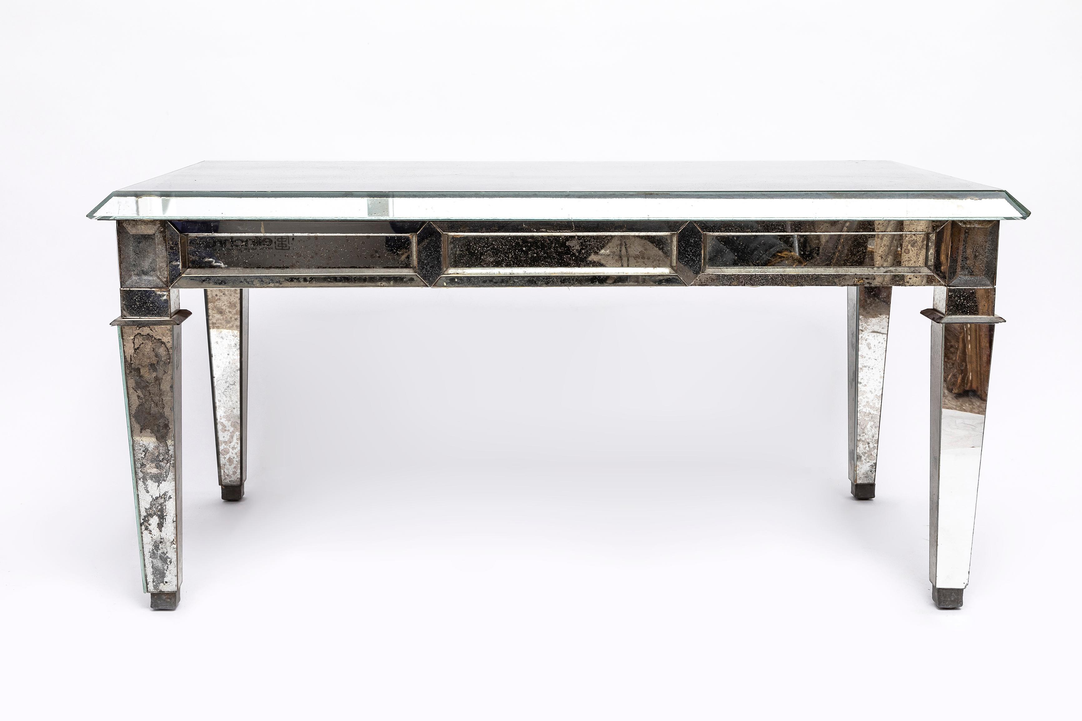Art Deco A Fabulous French Mid Century Mirrored Coffee Table, Attb. Maison Jansen