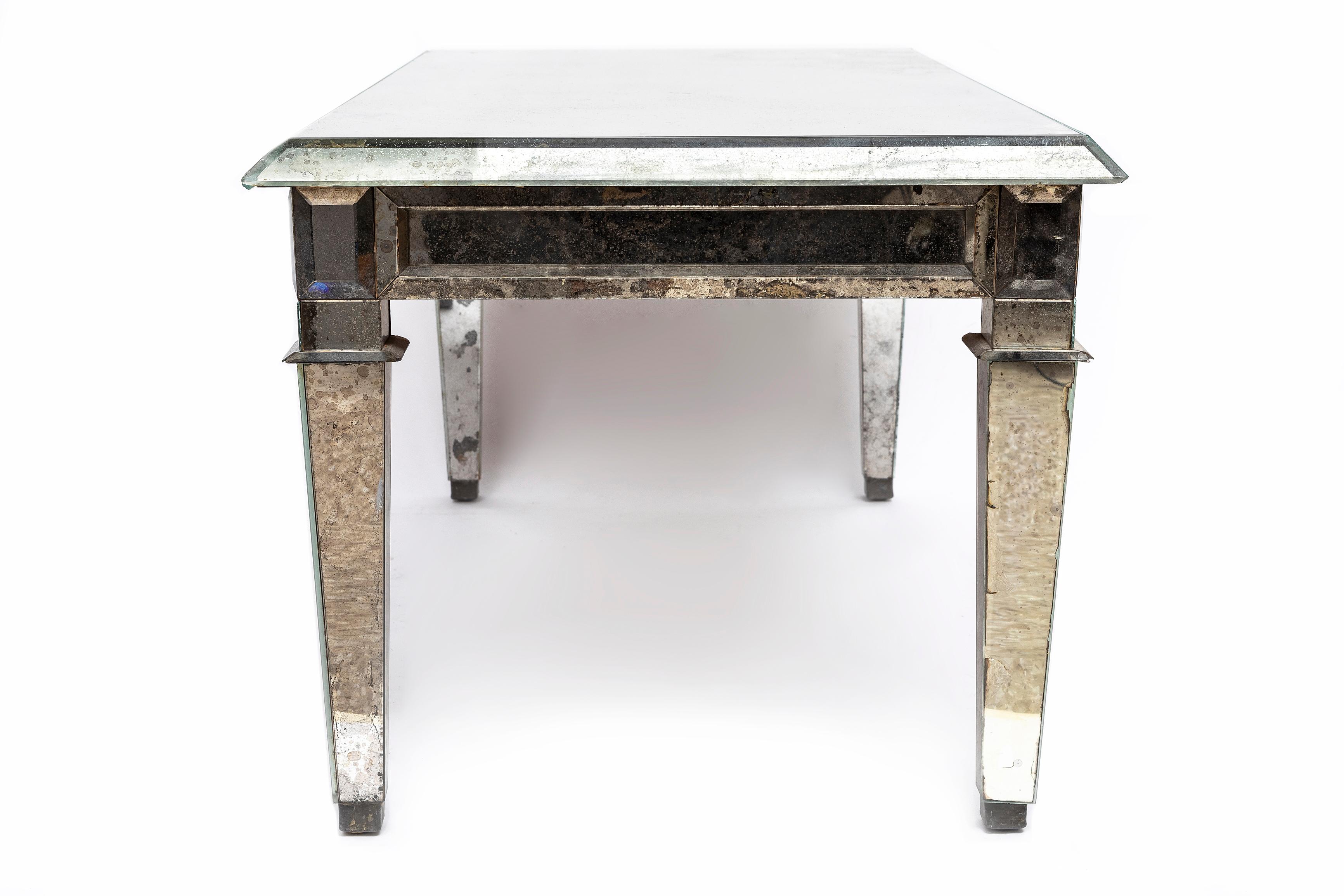 20th Century A Fabulous French Mid Century Mirrored Coffee Table, Attb. Maison Jansen