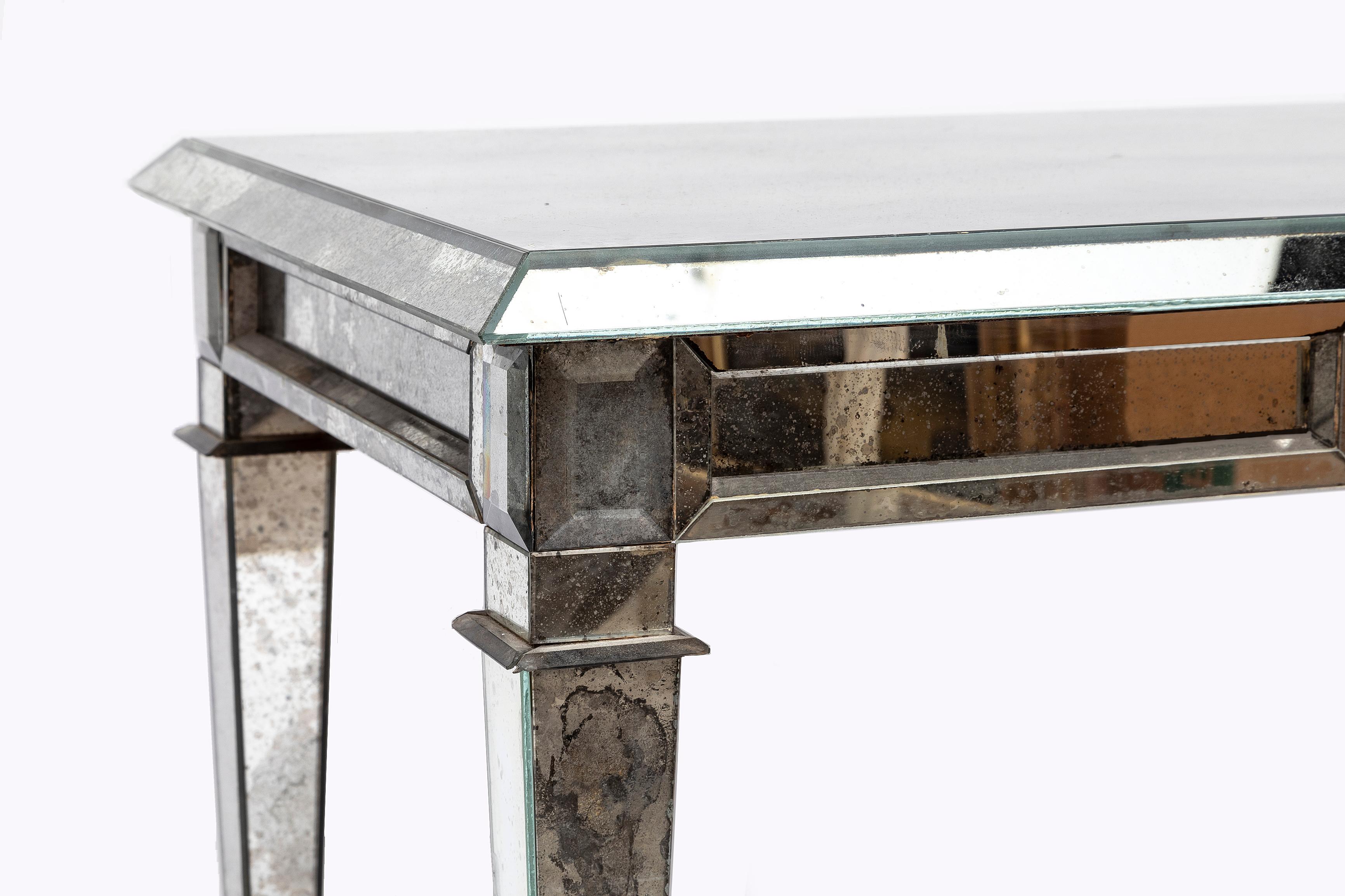 A Fabulous French Mid Century Mirrored Coffee Table, Attb. Maison Jansen 1