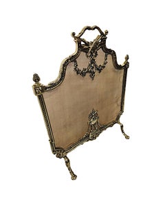 A Fabulous Fully Restored 19th Century Large Brass Fire Screen