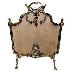 A Fabulous Fully Restored 19th Century Large Brass Fire Screen