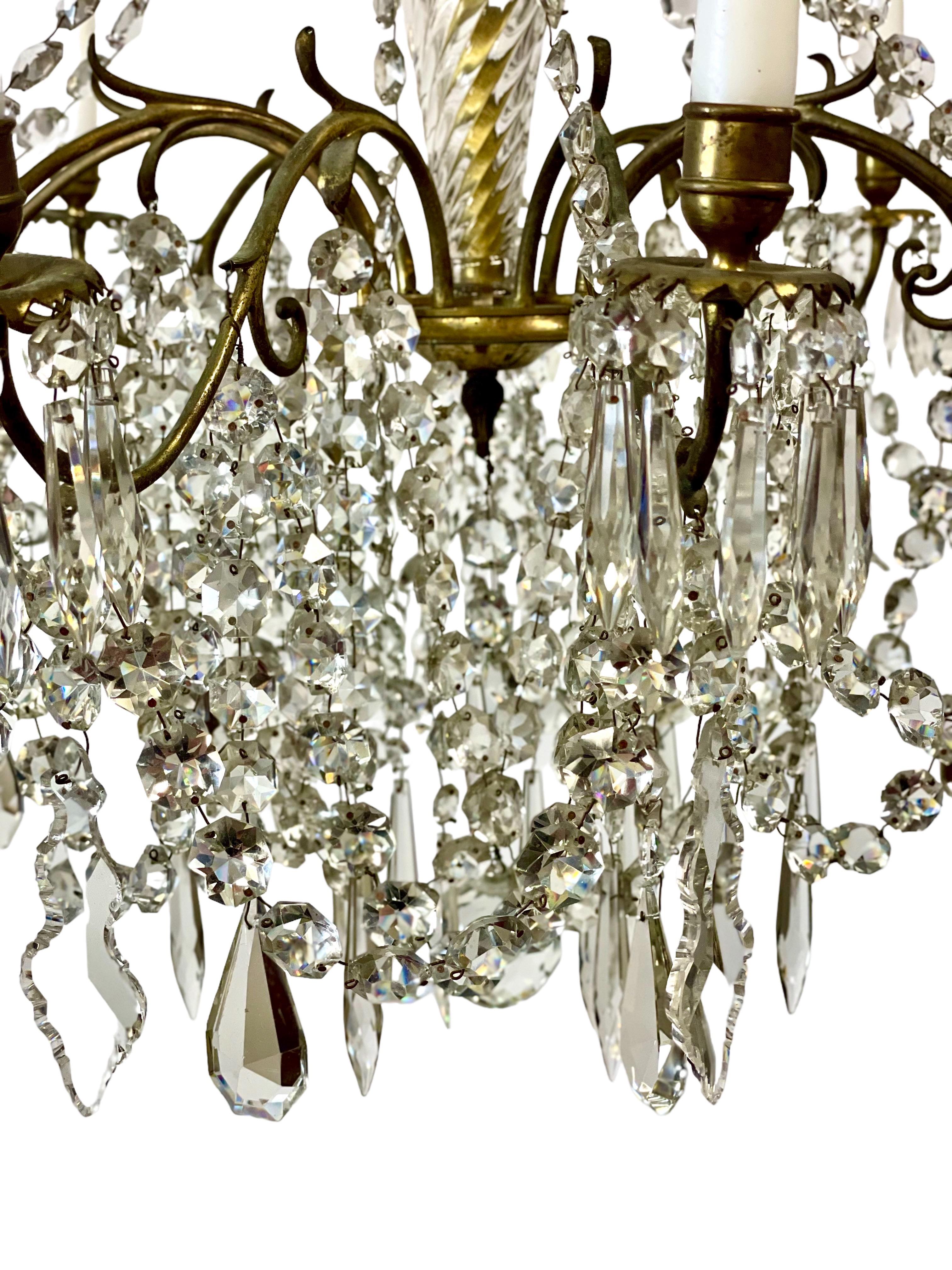 XIXe siècle Lustre en cristal Louis XV du 19ème siècle  en vente
