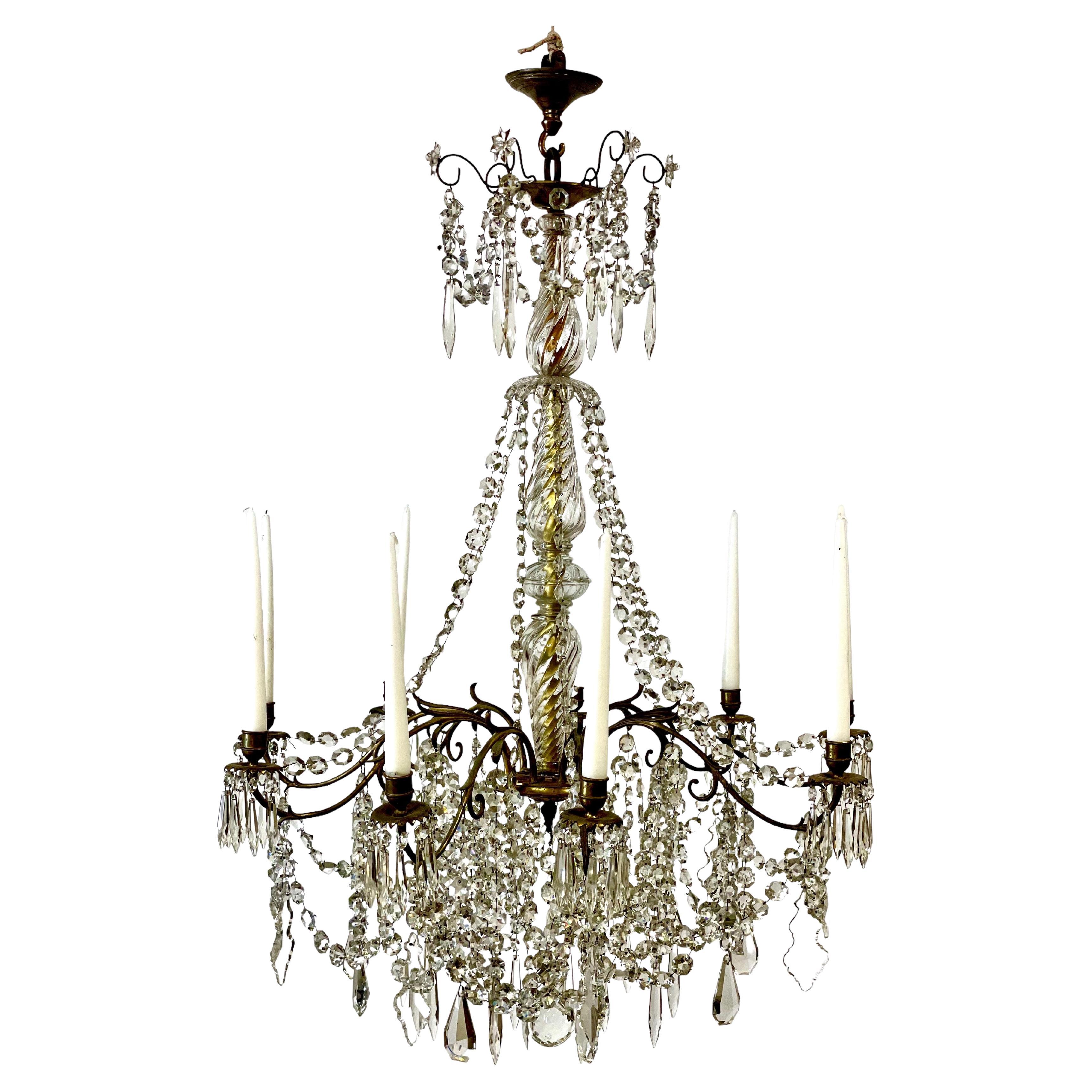 Französischer Louis XV-Kristallkronleuchter aus dem 19.