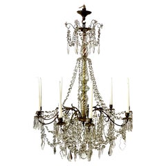 Retro 19th Century French Louis XV Crystal Chandelier 