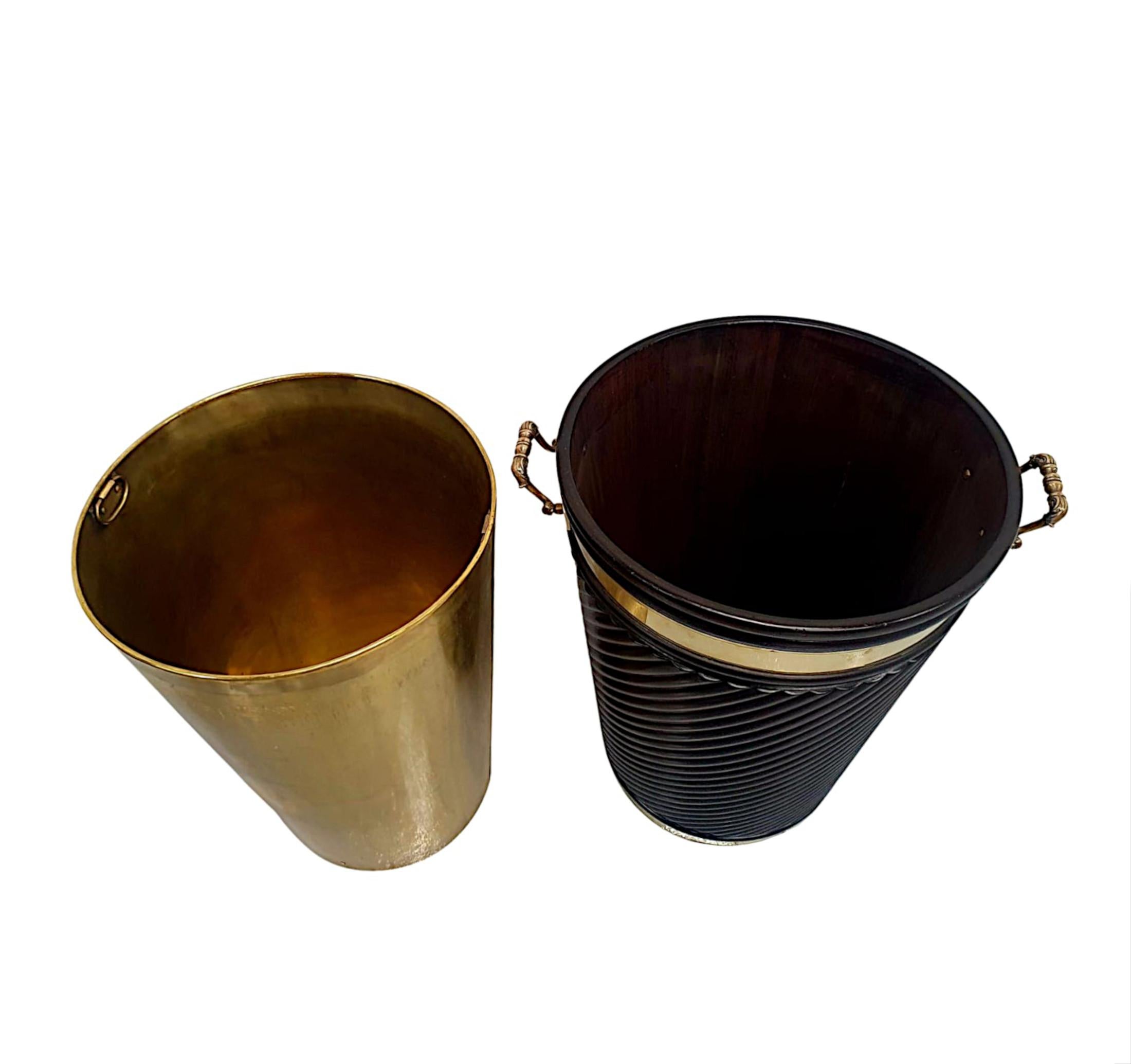 Brass A Fabulous Hand Carved Irish Design Large Size Peat Bucket For Sale