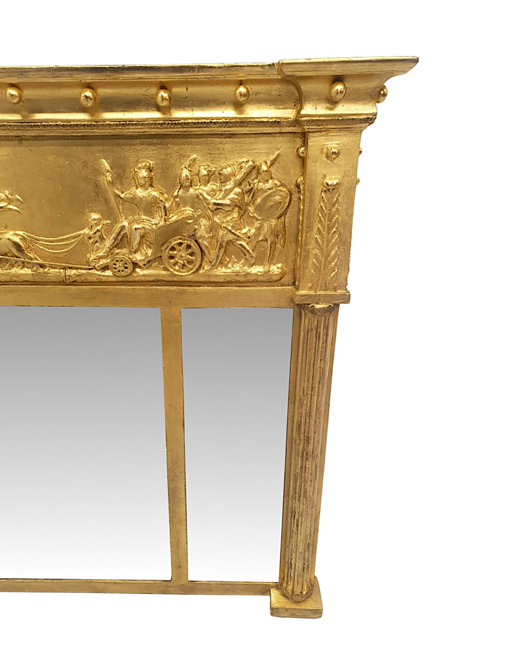 Glass A Fabulous Irish 19th Century Giltwood Compartmental Mirror  For Sale