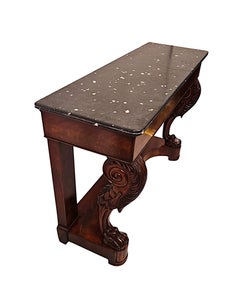 Ein fabelhafter irischer Konsolentisch mit marmorierter Schieferplatte aus dem 19.