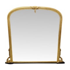 A Fabulous Large 19th Century Archtop Giltwood Overmantel Mirror