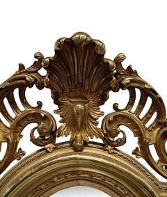 Fabuleux grand miroir d'entrée, de pilier ou de dressing en bois doré du 19ème siècle