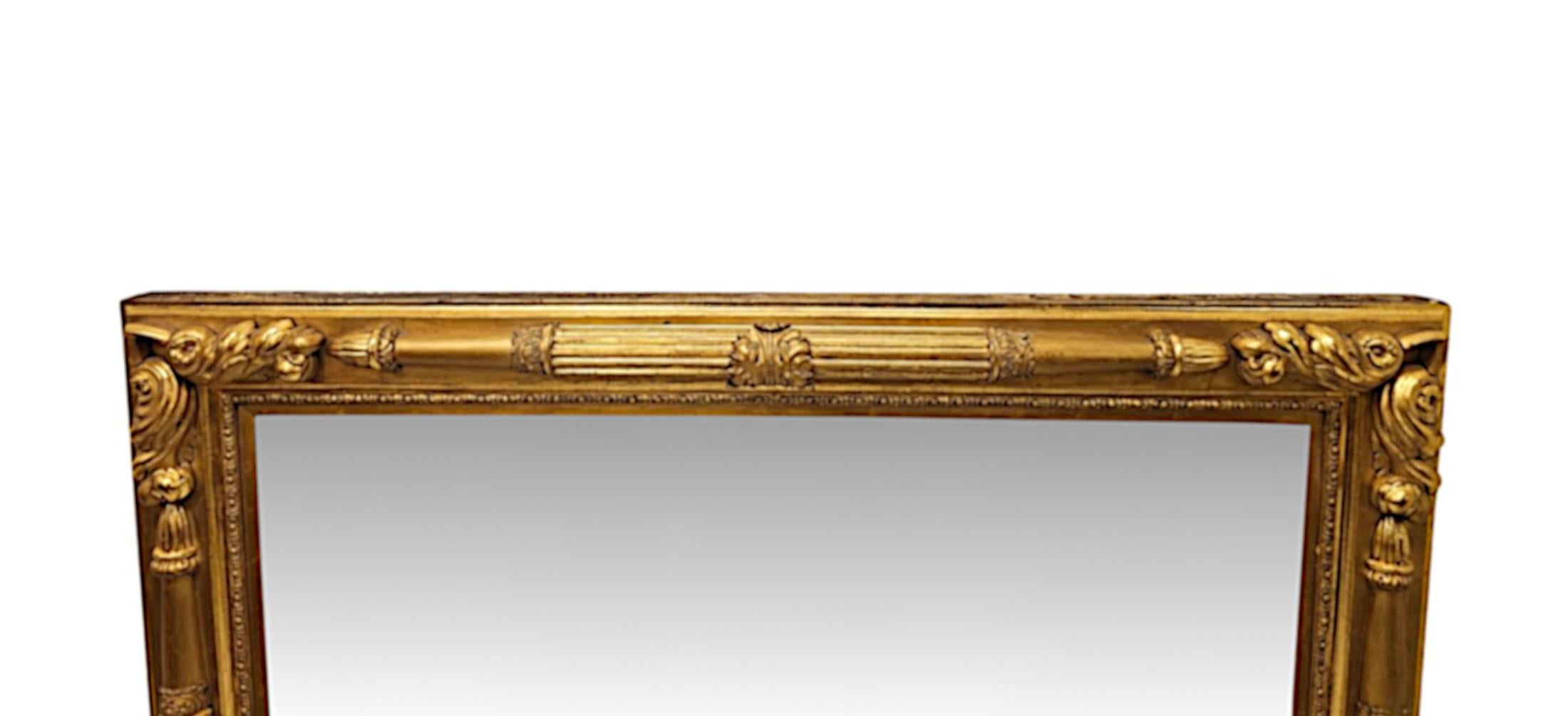 Anglais Grand miroir à trumeau en bois doré du début du XIXe siècle, William Williams en vente