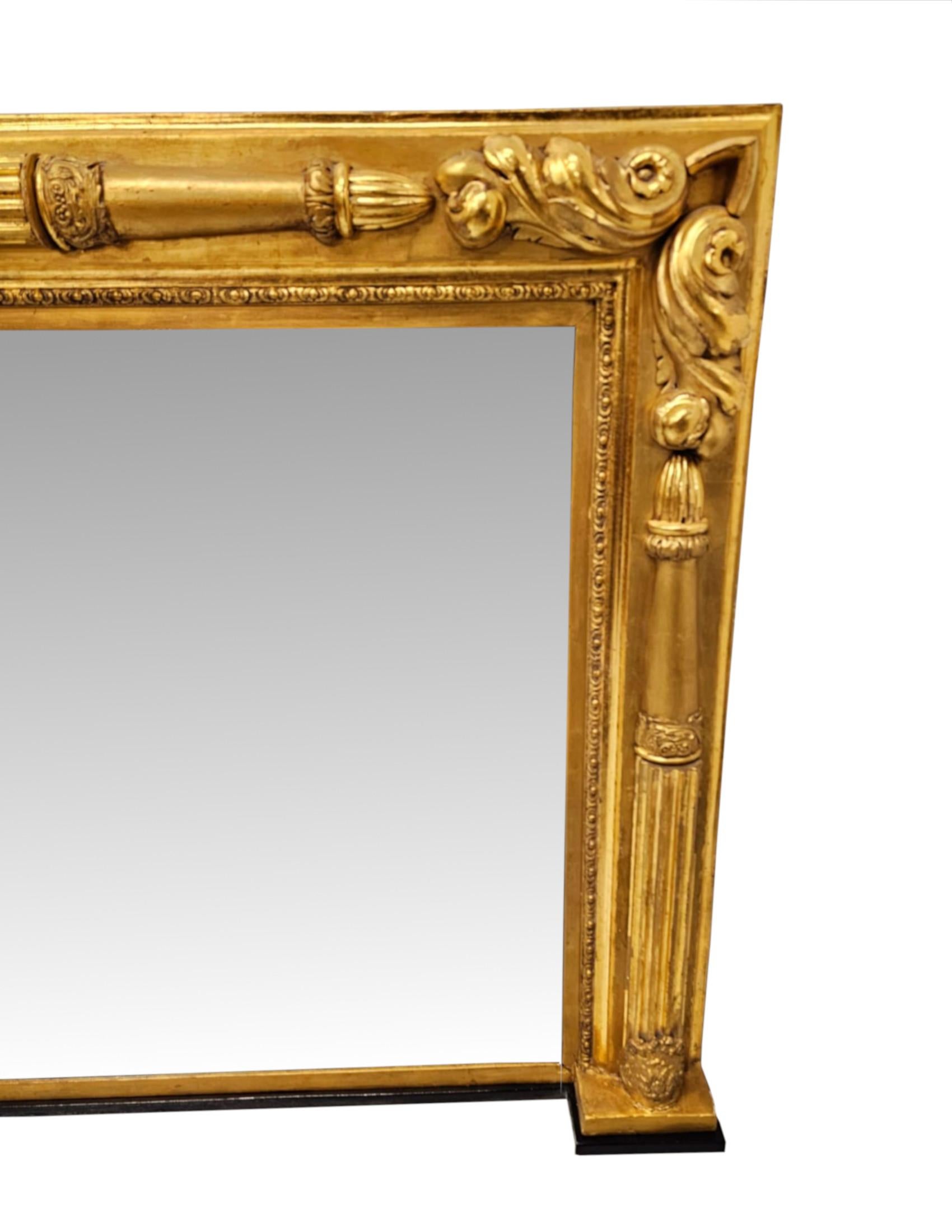 Grand miroir à trumeau en bois doré du début du XIXe siècle, William Williams Bon état - En vente à Dublin, IE