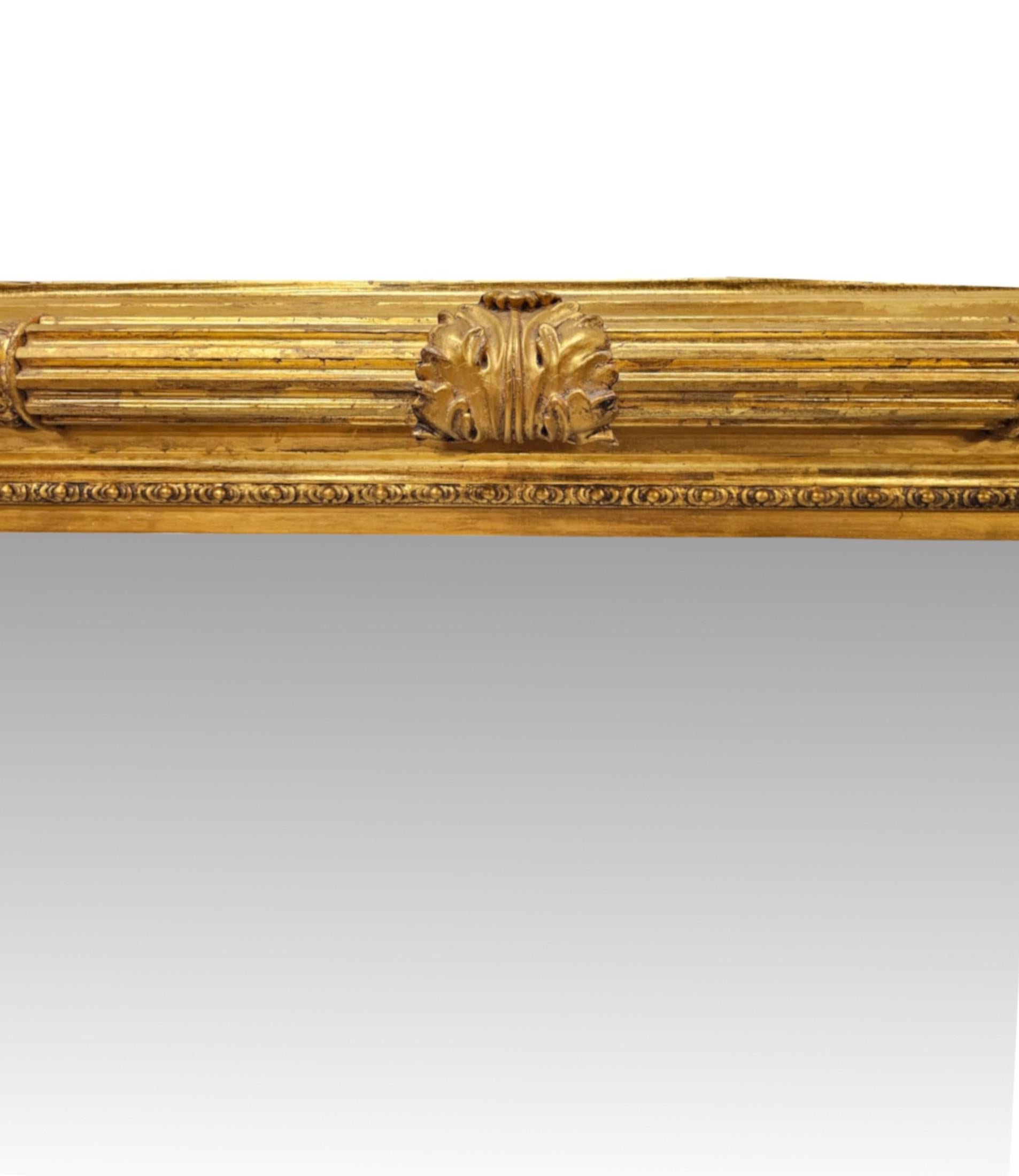 Verre Grand miroir à trumeau en bois doré du début du XIXe siècle, William Williams en vente