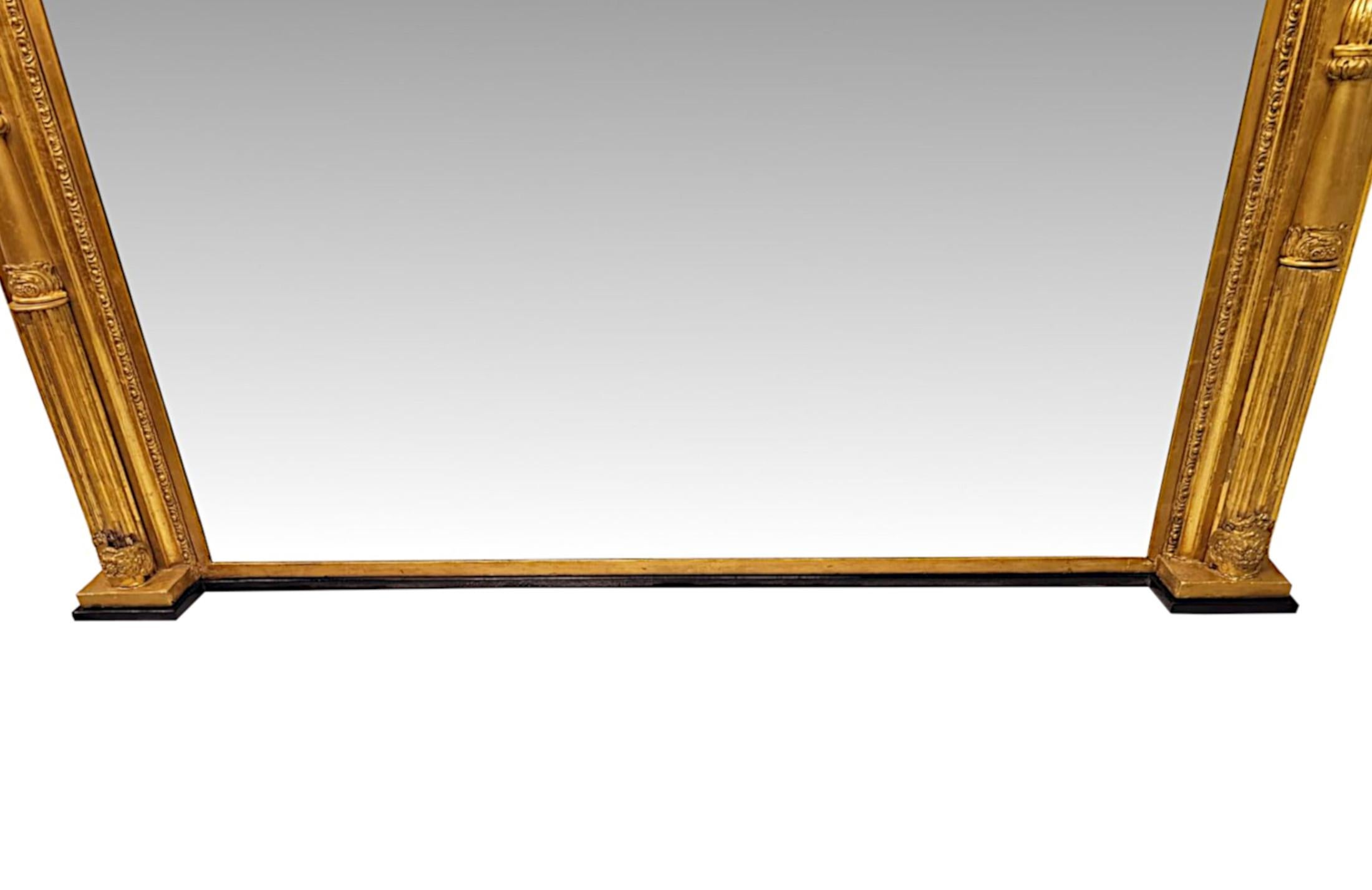 Grand miroir à trumeau en bois doré du début du XIXe siècle, William Williams en vente 1