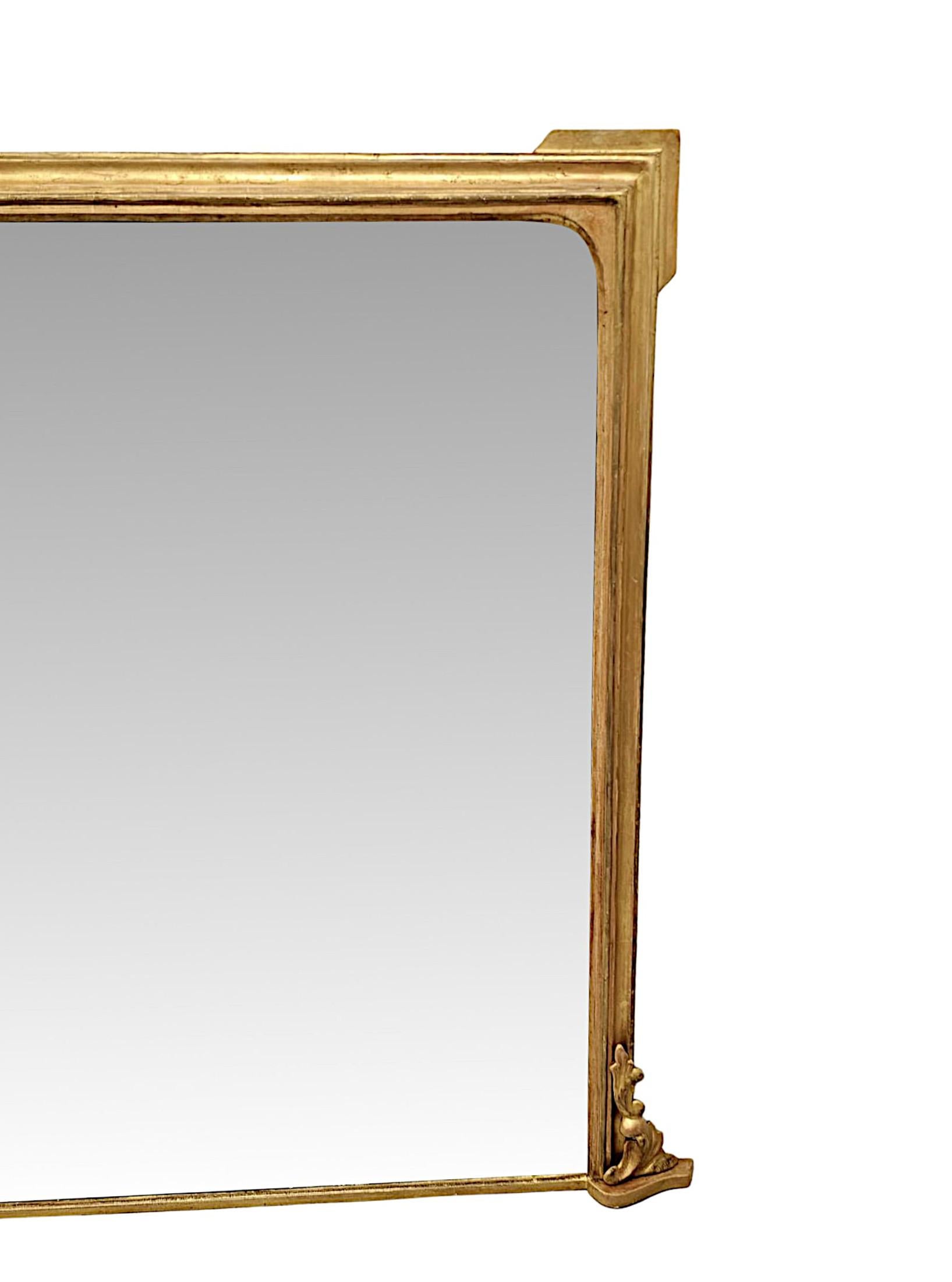 English A Fabulous Large Size 19th Century Giltwood Overmantel Mirror For Sale