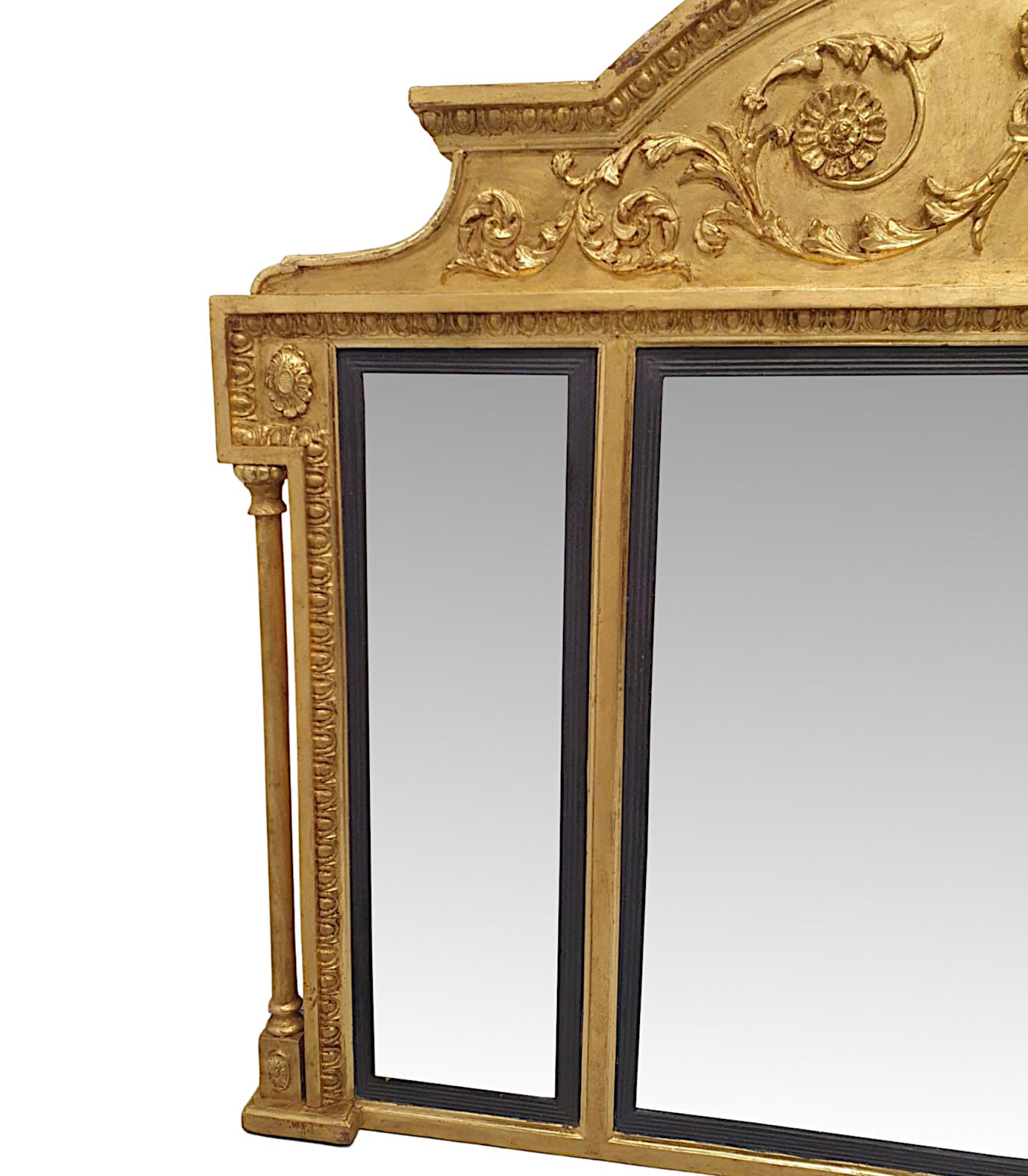 Adam Style A Fabulous Late 19th Century Adams Design Giltwood Compartmental Mirror For Sale
