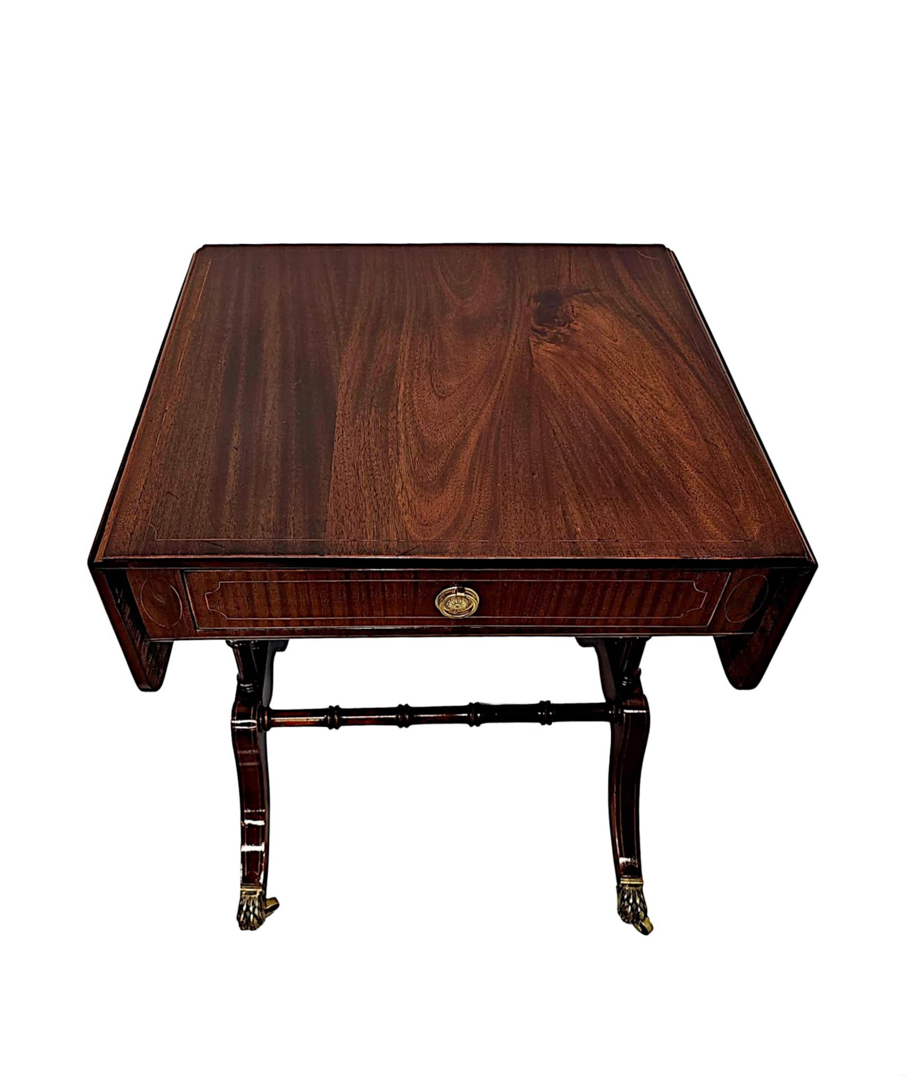 English  A Fabulous Late 19th Century Inlaid Sofa or Lamp Table For Sale