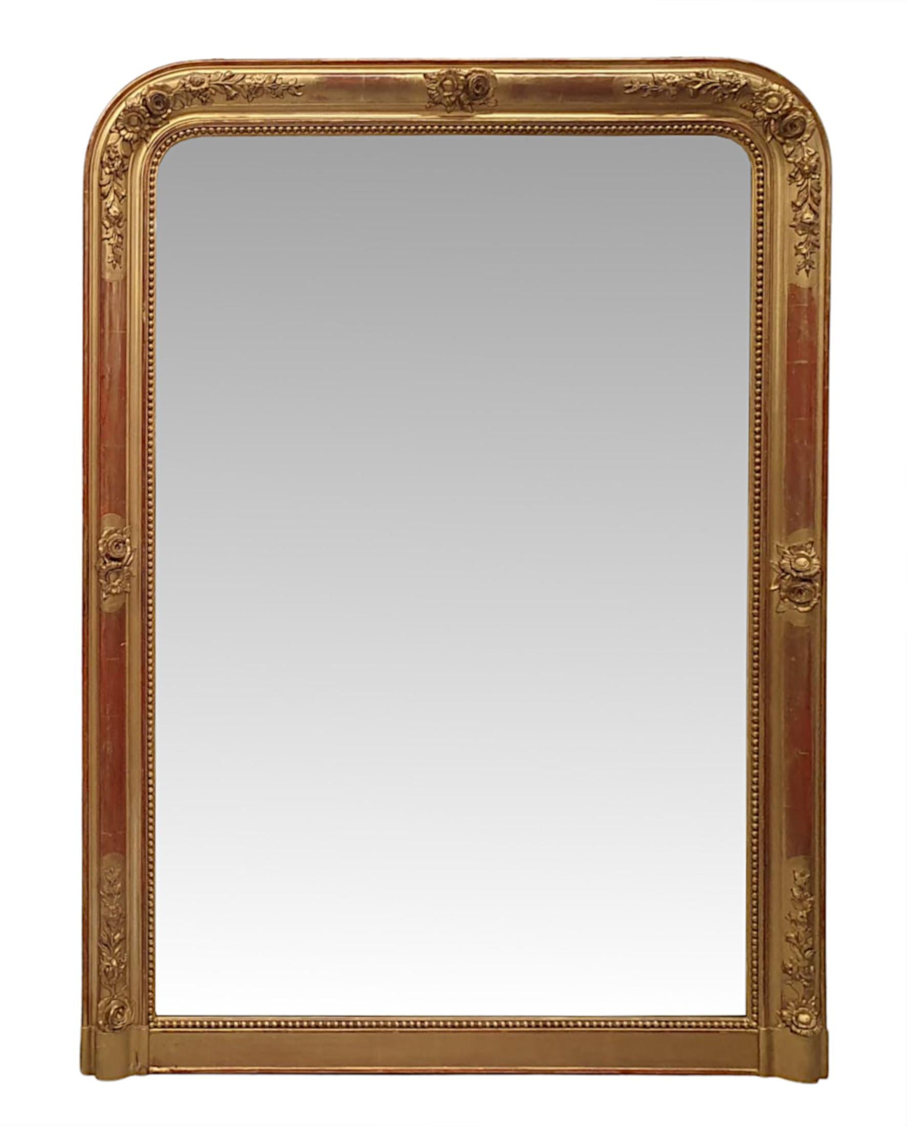 A Fabulous Near Pair of 19th Century Giltwood Overmantle Mirrors In Good Condition For Sale In Dublin, IE