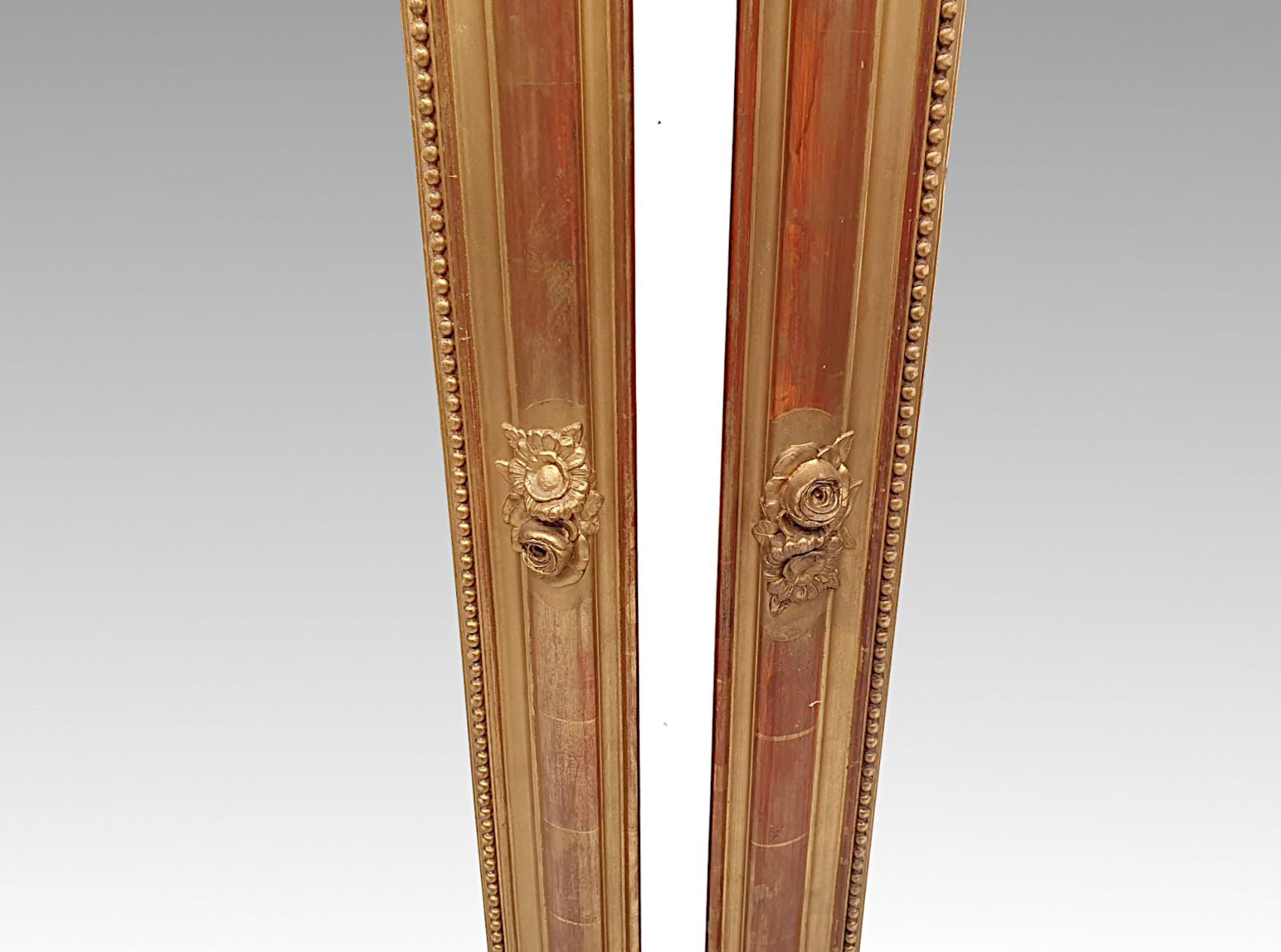 A Fabulous Near Pair of 19th Century Giltwood Overmantle Mirrors For Sale 2