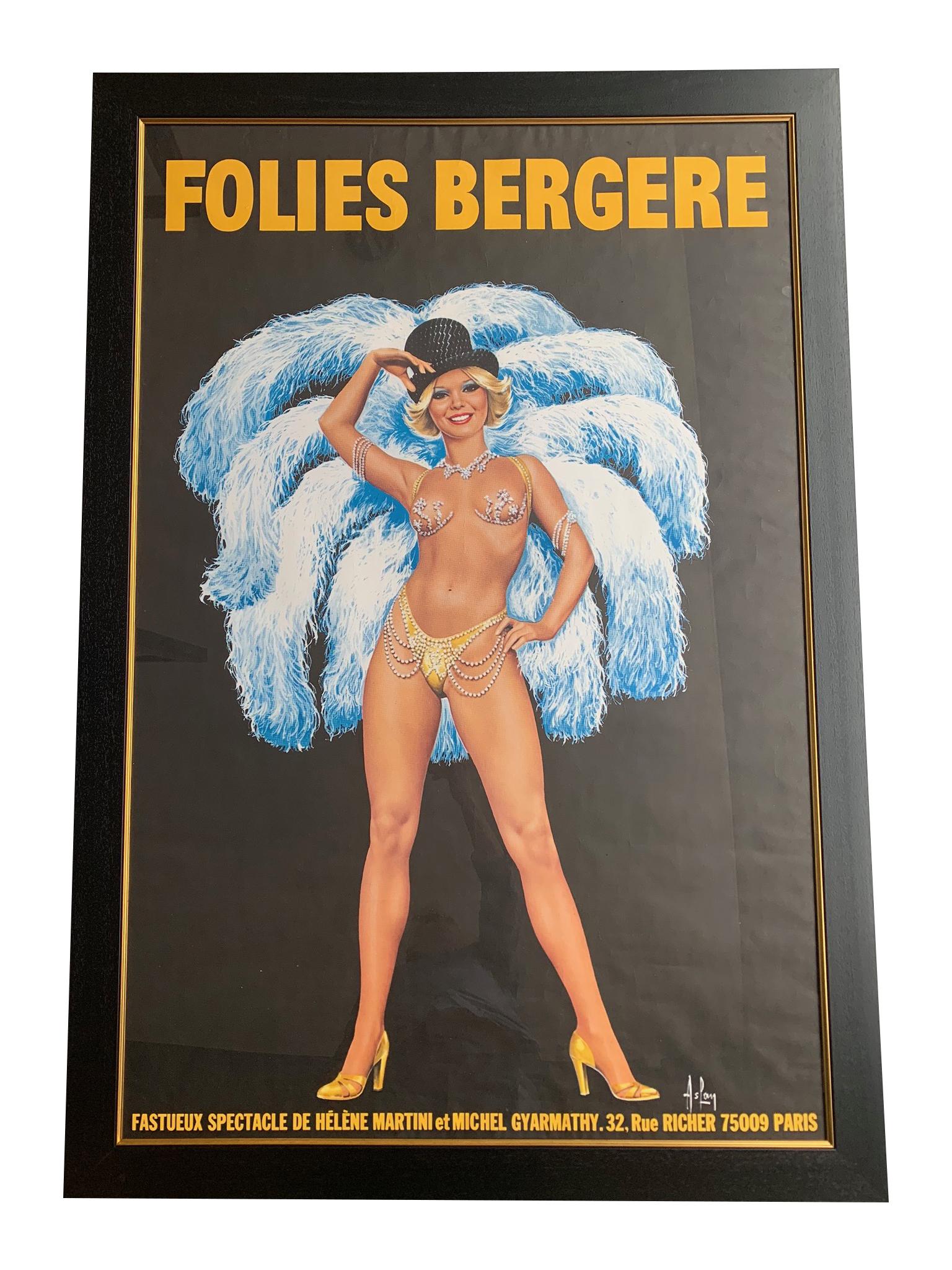Fabulous Original 1960s Large Folies Bergere Poster by Artist Alain Gourdon 5