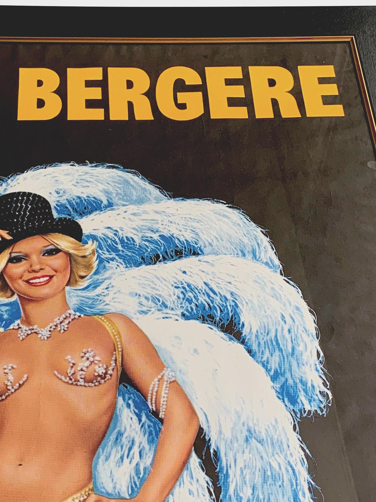 Mid-Century Modern Fabulous Original 1960s Large Folies Bergere Poster by Artist Alain Gourdon