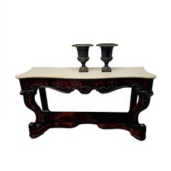 A Fabulous Pair of 19th Century Large Heavy Cast Iron Garden Urns