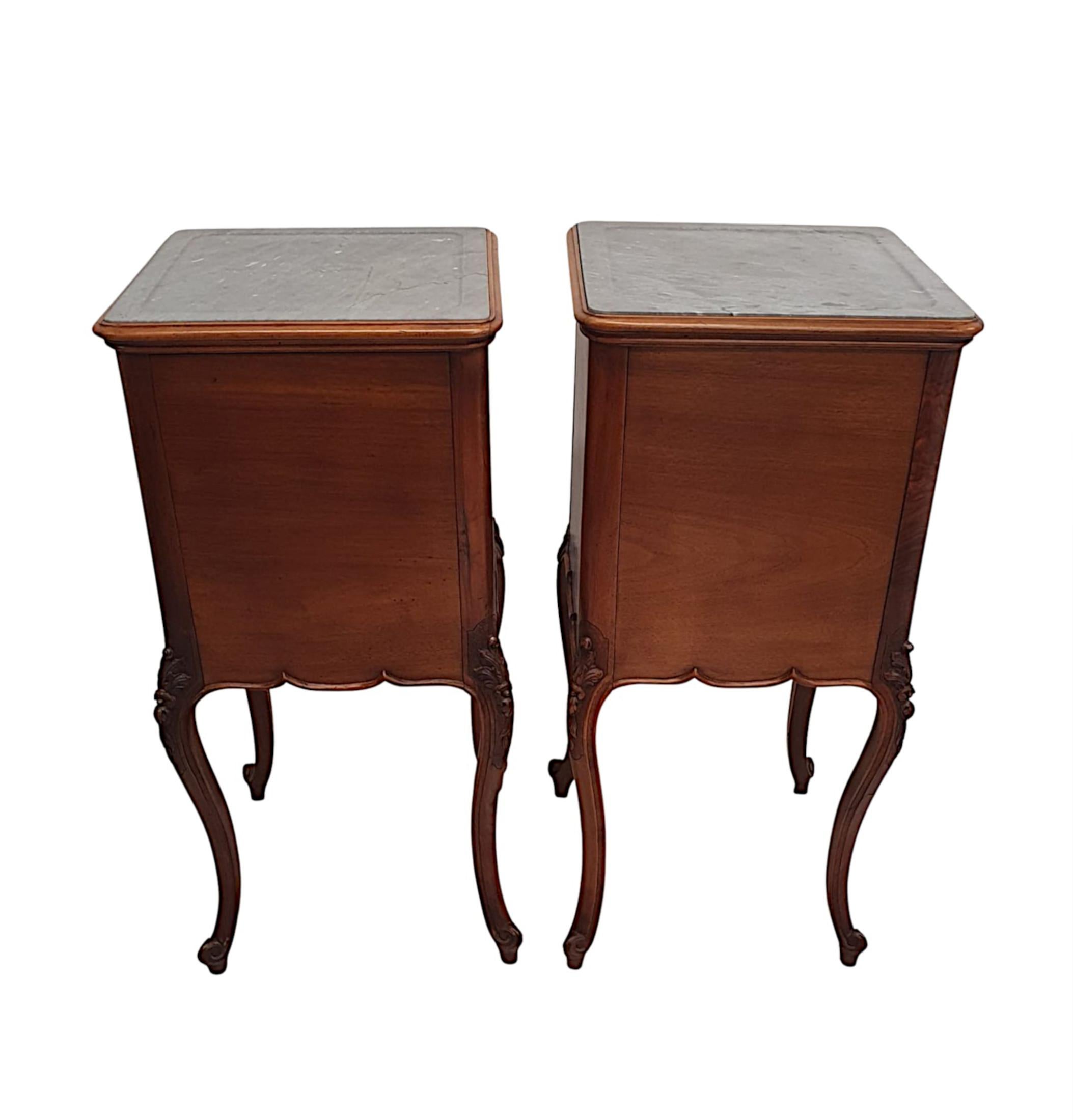 A Fabulous Pair of 19th Century Marble Top Bedside Tables  For Sale 1