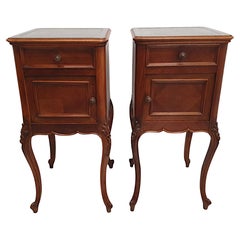 Antique A Fabulous Pair of 19th Century Marble Top Bedside Tables 
