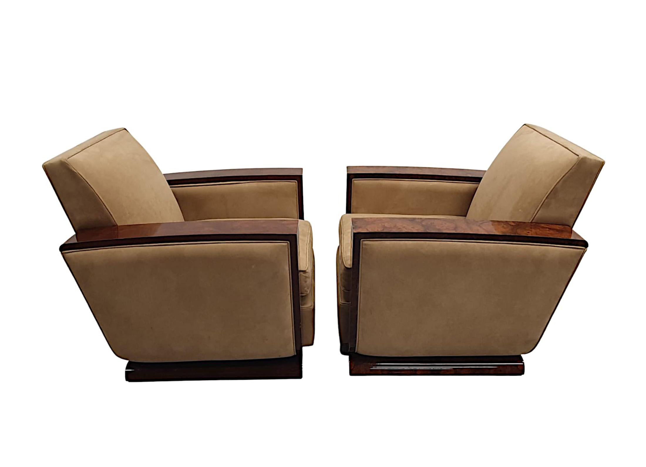 Zwei fabelhafte Sessel im Art-déco-Stil des 20. Jahrhunderts (Französisch) im Angebot